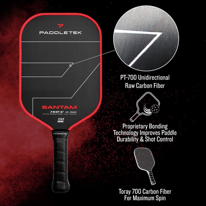 패들택 밴탐 TKO-C 14.3mm 피클볼 패들 (Paddletek Bantam TKO-C 14.3 PICKLEBALL PADDLE)